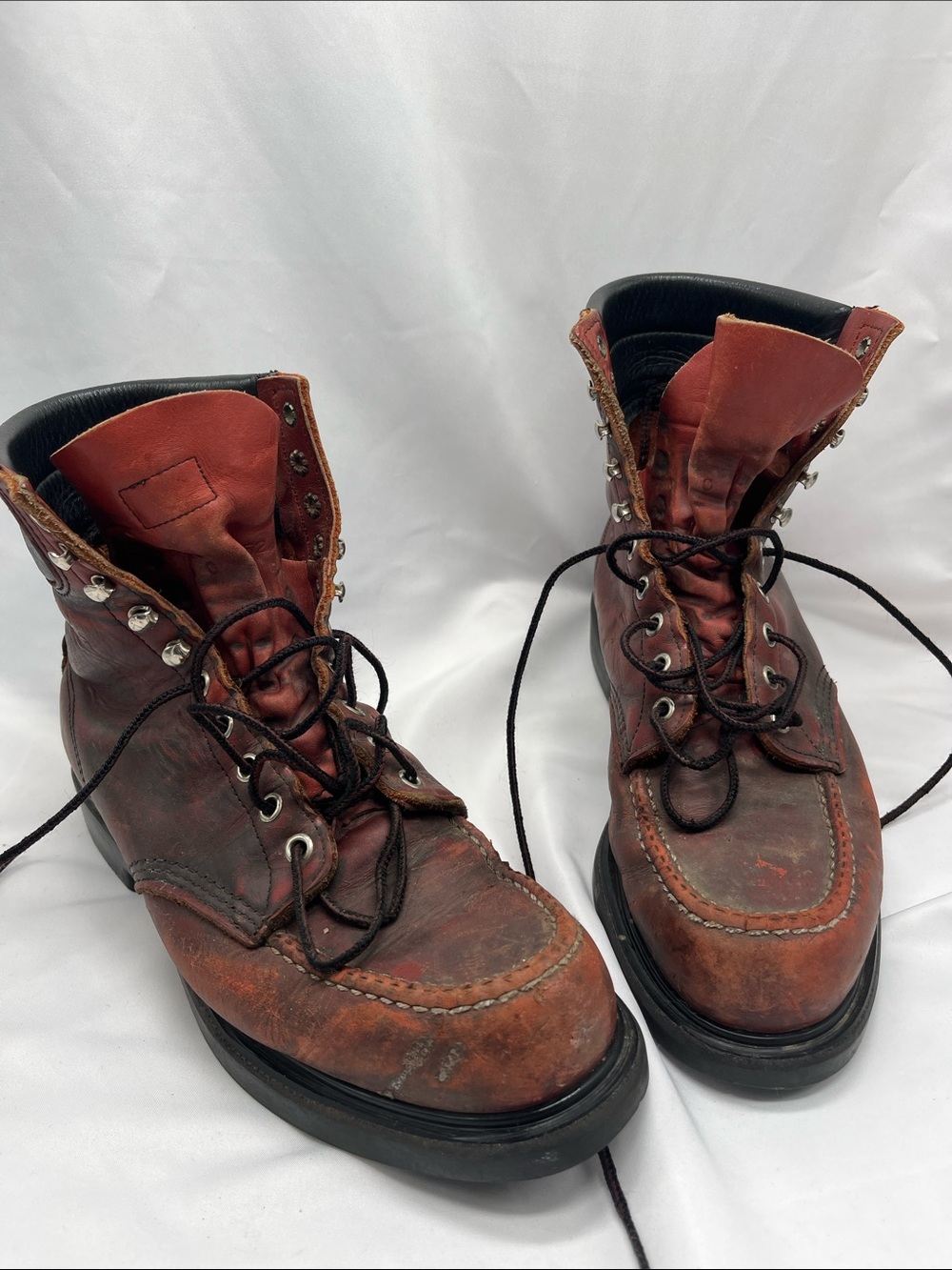 Vintage Red Wing Moc Toe Supersole Work Boots Leather